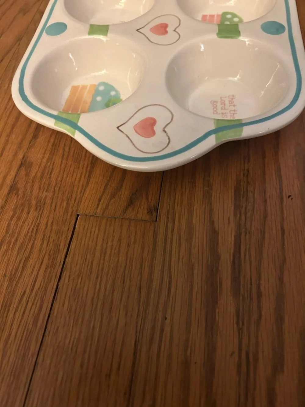 Boston Warehouse Corp. White Pink Blue Biblical Cottagecore Muffin Serving Tray